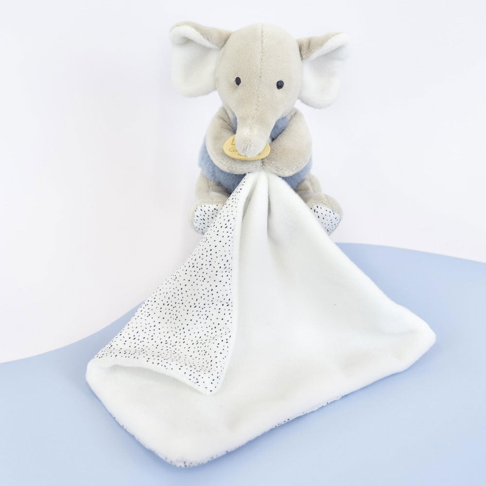 Doudou Et Compagnie Doudou Fazzoletto Con Elefante Blu