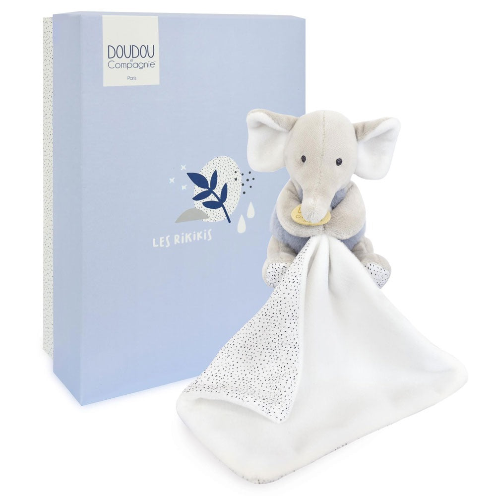 Doudou Et Compagnie Doudou Fazzoletto Con Elefante Blu