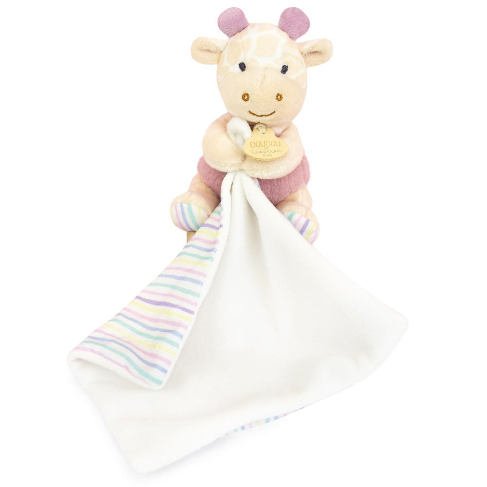 Doudou Et Compagnie Doudou Fazzoletto Con Giraffa Rosa