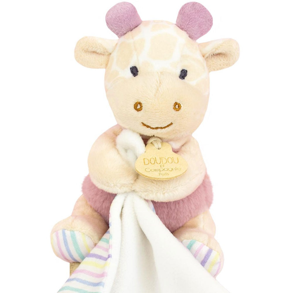 Doudou Et Compagnie Doudou Fazzoletto Con Giraffa Rosa