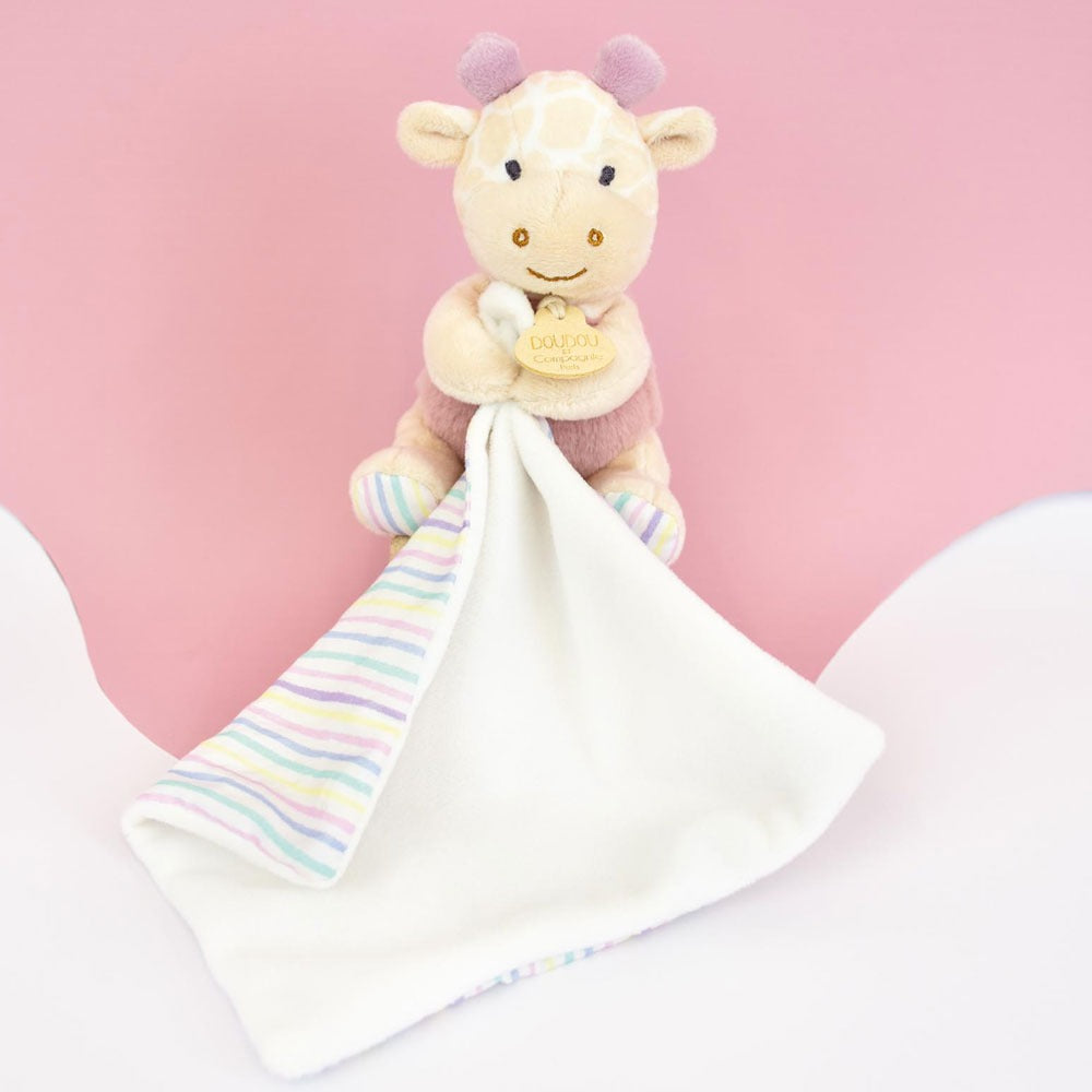 Doudou Et Compagnie Doudou Fazzoletto Con Giraffa Rosa