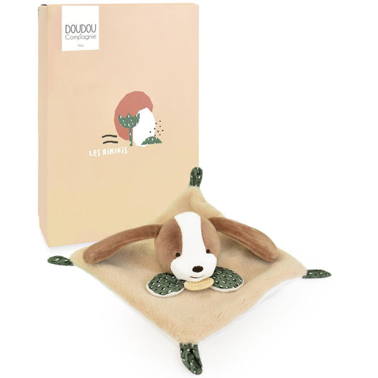Doudou Et Compagnie Doudou Piatto Con Peluche Cagnolino Beige E Marrone