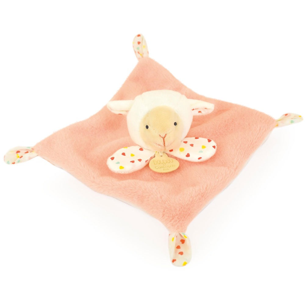 Doudou Et Compagnie Doudou Piatto Con Peluche Pecorella Arancione