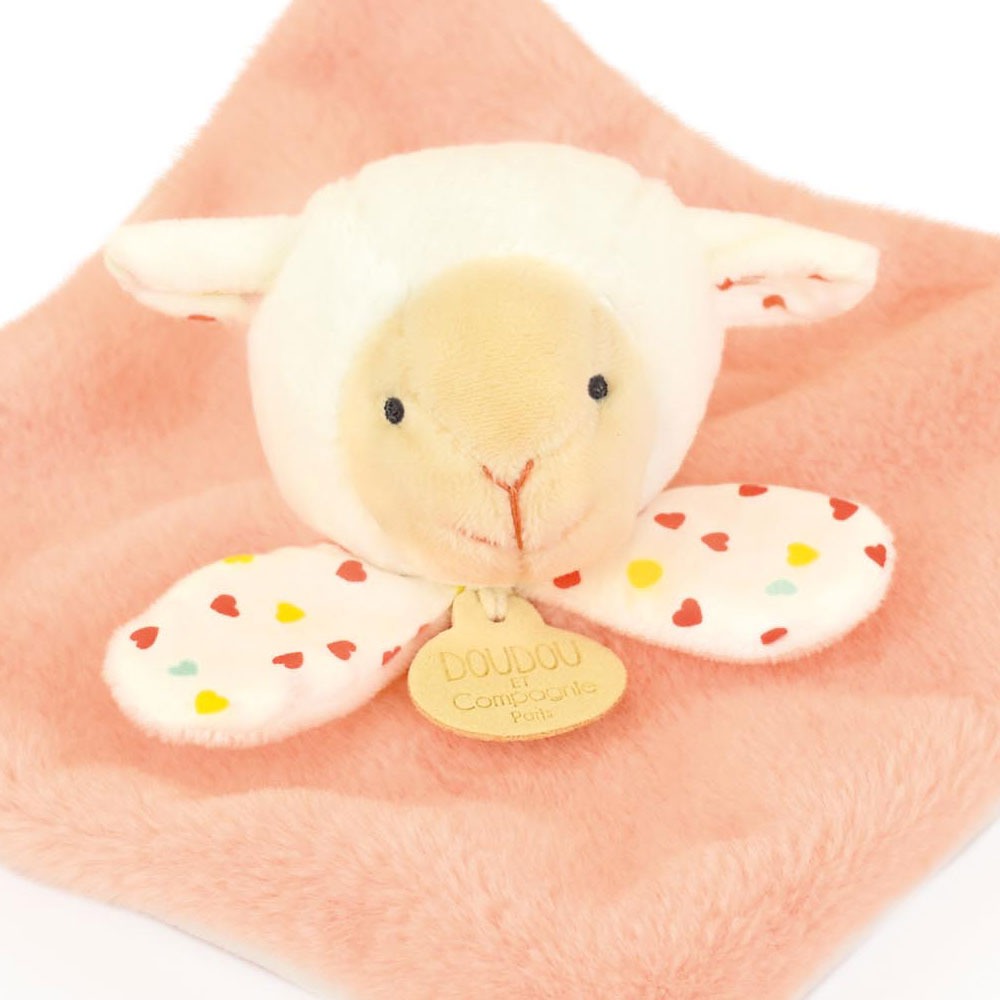 Doudou Et Compagnie Doudou Piatto Con Peluche Pecorella Arancione