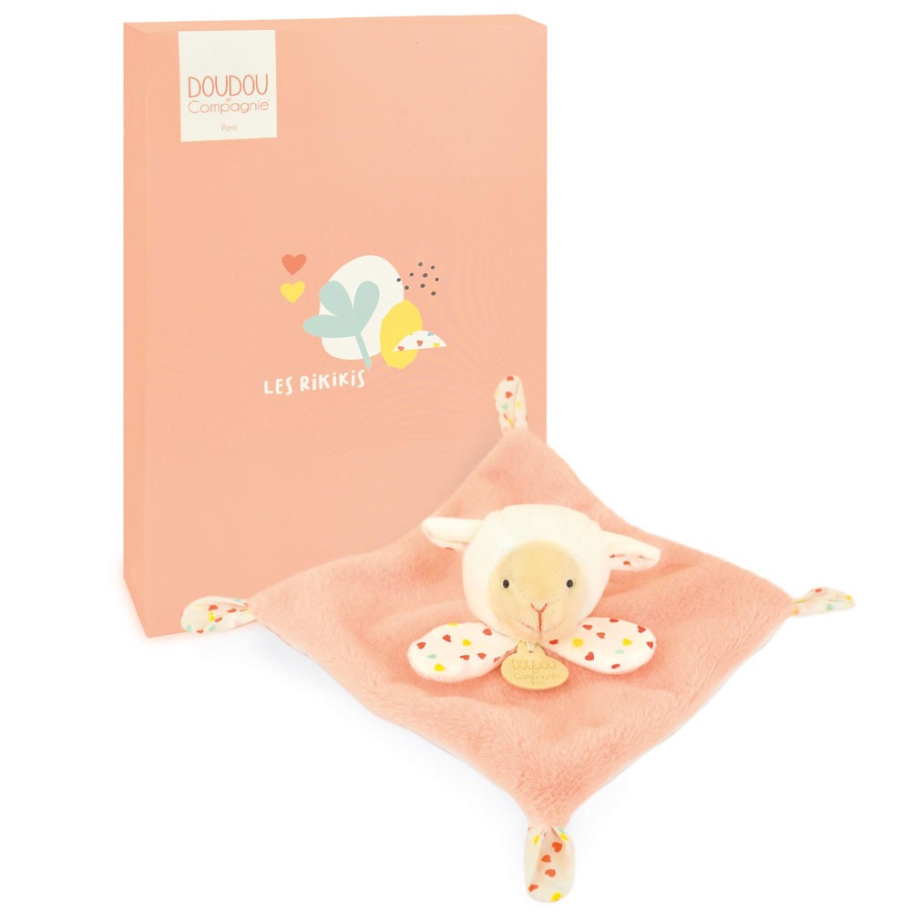 Doudou Et Compagnie Doudou Piatto Con Peluche Pecorella Arancione
