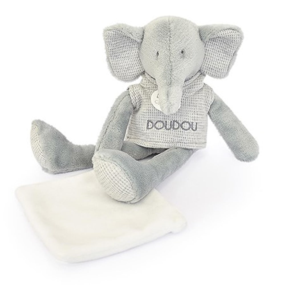 Doudou Et Compagnie Doudou Elefante Grigio di Peluche Con Fazzoletto Sweety