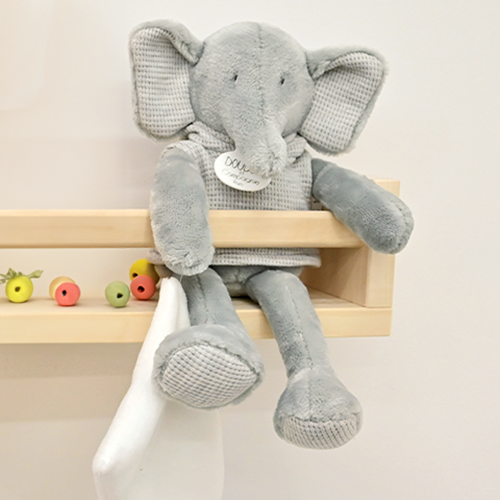 Doudou Et Compagnie Doudou Elefante Grigio di Peluche Con Fazzoletto Sweety