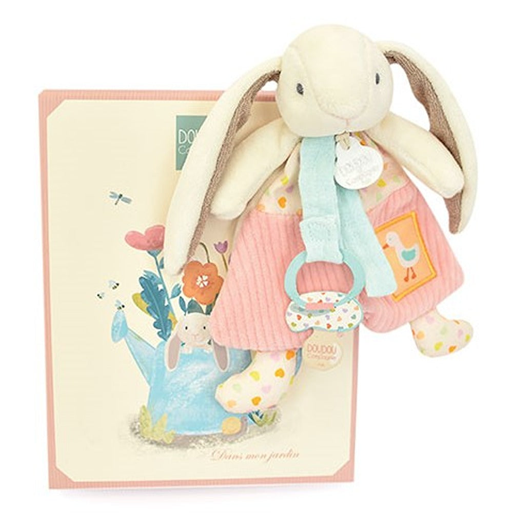 Doudou Et Compagnie Doudou Coniglietto Ciboulette Con Clip Per Ciuccio