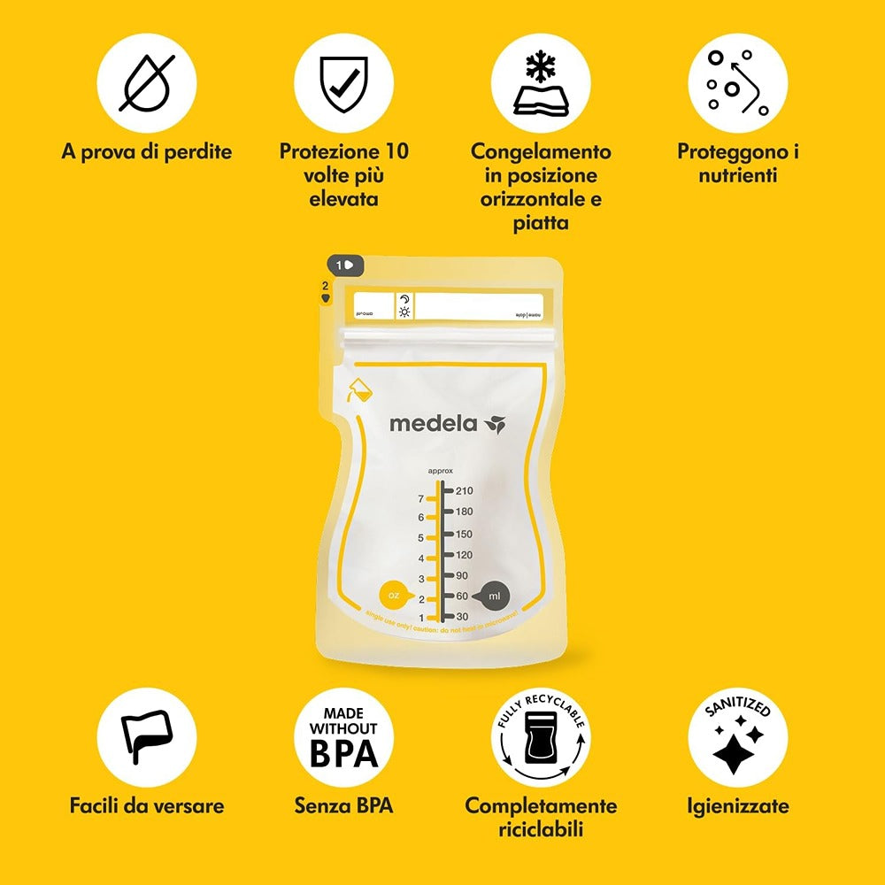 Medela Easy Pour Sacche Per La Conservazione Del Latte Materno 25 Pezzi