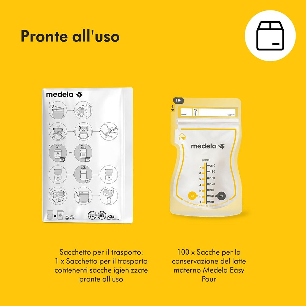Medela Easy Pour Sacche Per La Conservazione Del Latte Materno 25 Pezzi