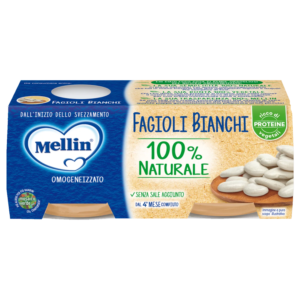 Mellin Omogeneizzato Fagioli Bianchi 2x80 gr