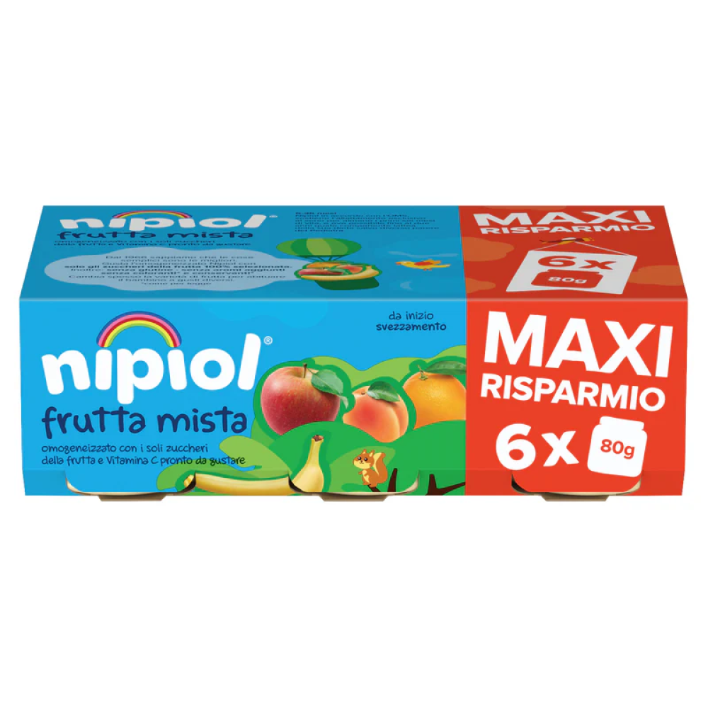 Nipiol Omogeneizzato Frutta Mista 6x80 gr