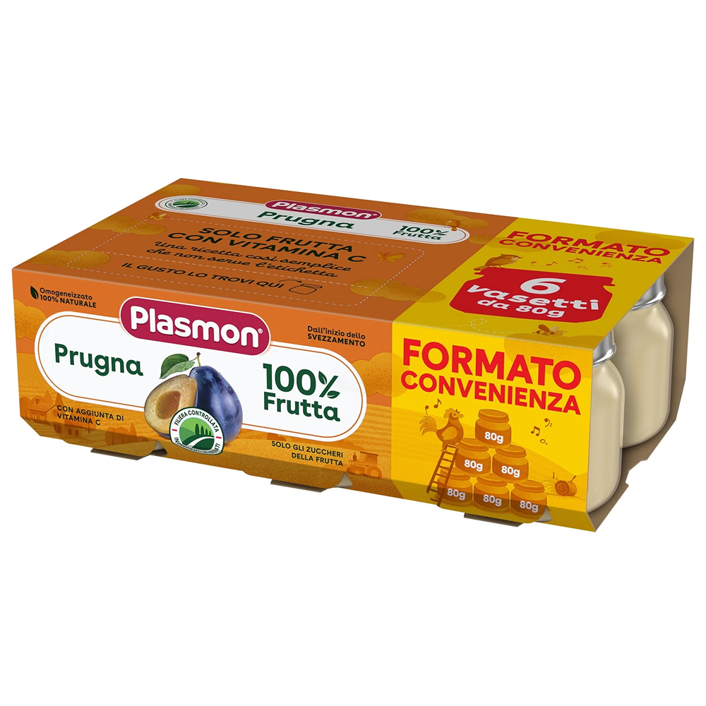 Plasmon Omogeneizzato Frutta Prugna 6x80 gr
