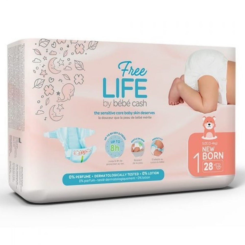 Bébé Cash Premium Freelife Pannolini 1 Newborn 2-5 kg 28 Pezzi