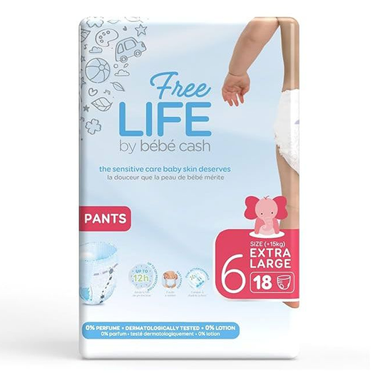 Bébé Cash Premium Freelife Pannolini Mutandina 6 XL 15+ kg 18 Pezzi