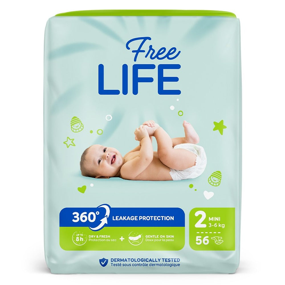 Bébé Cash Premium Freelife Pannolini 2 Mini 3-6 kg 56 Pezzi