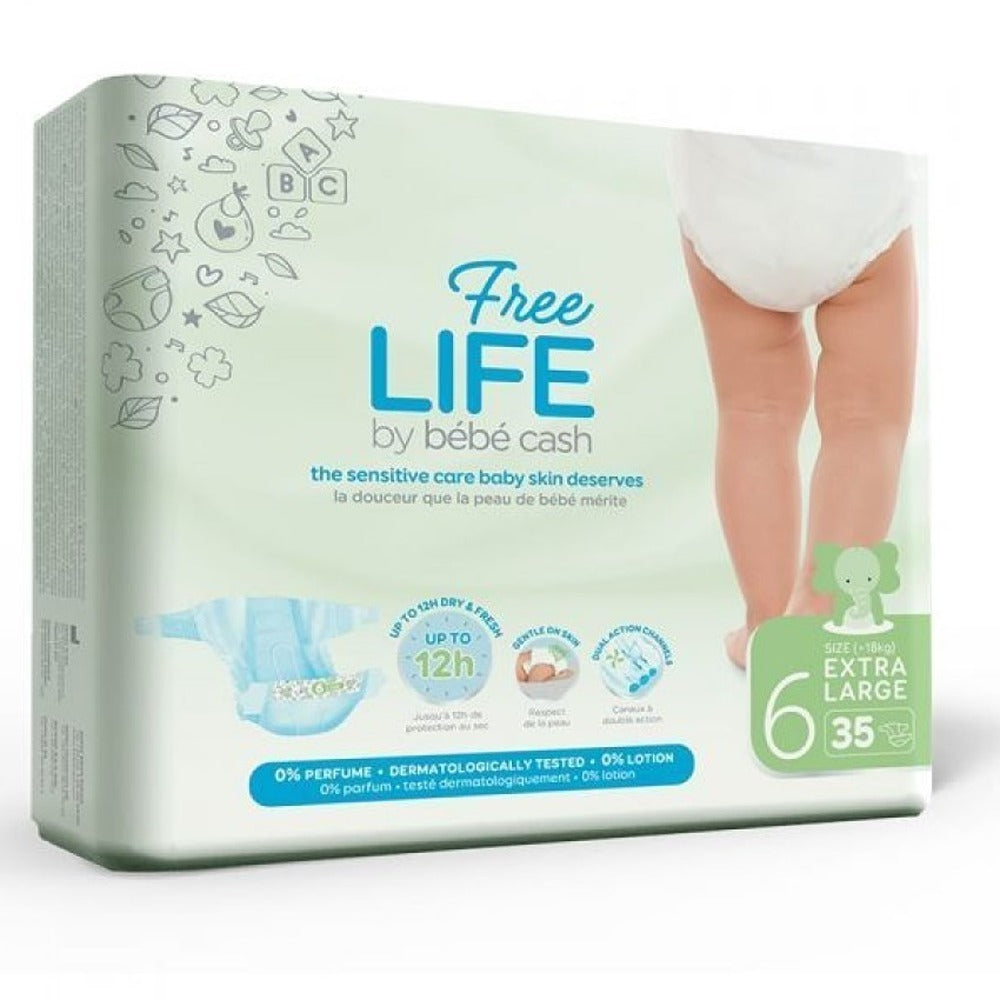 Bébé Cash Premium Freelife Pannolini 6 XL 13-18 kg 35 Pezzi