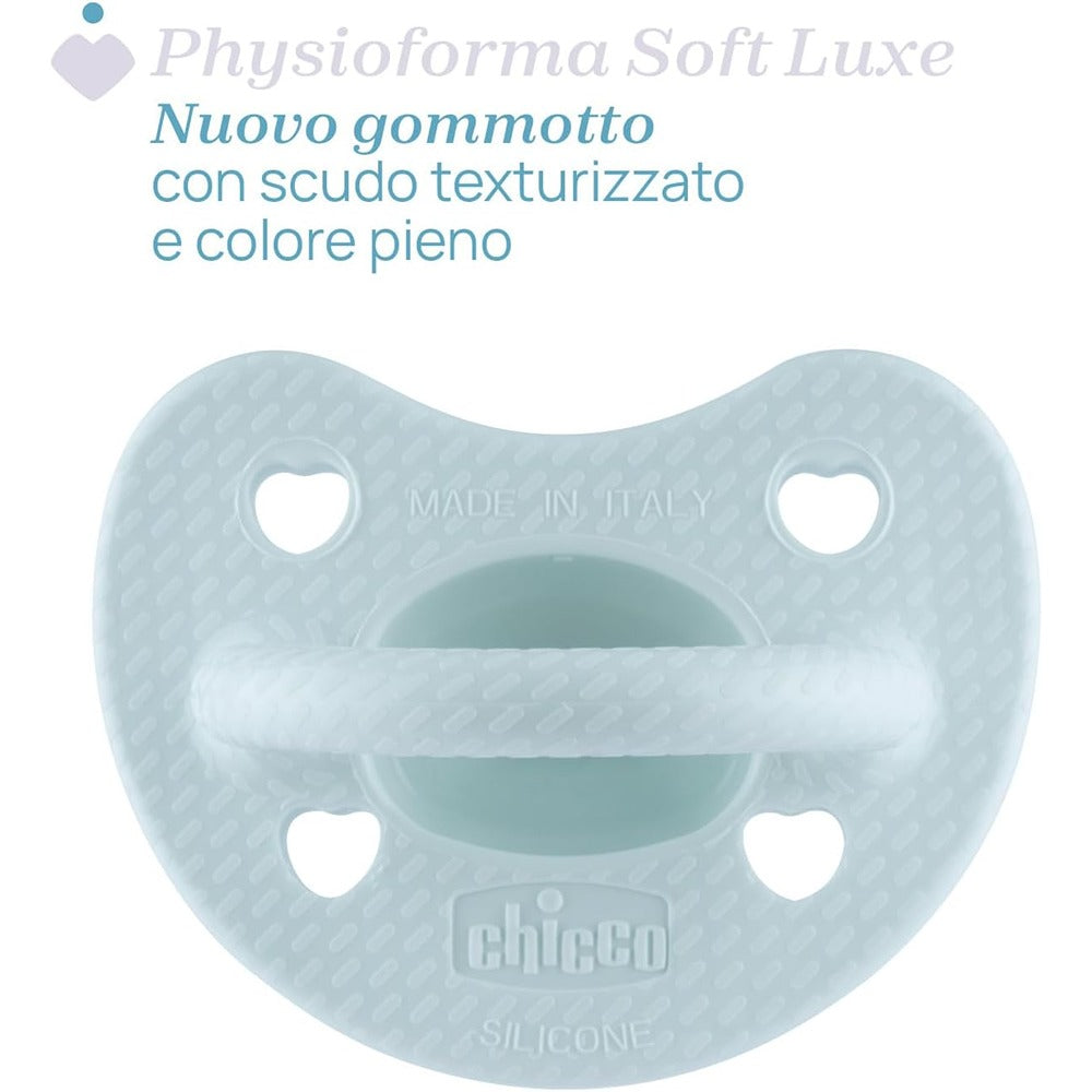 Chicco Gommotto Physioforma Soft Luxe In Silicone Blu 16-36 Mesi 2 Pezzi