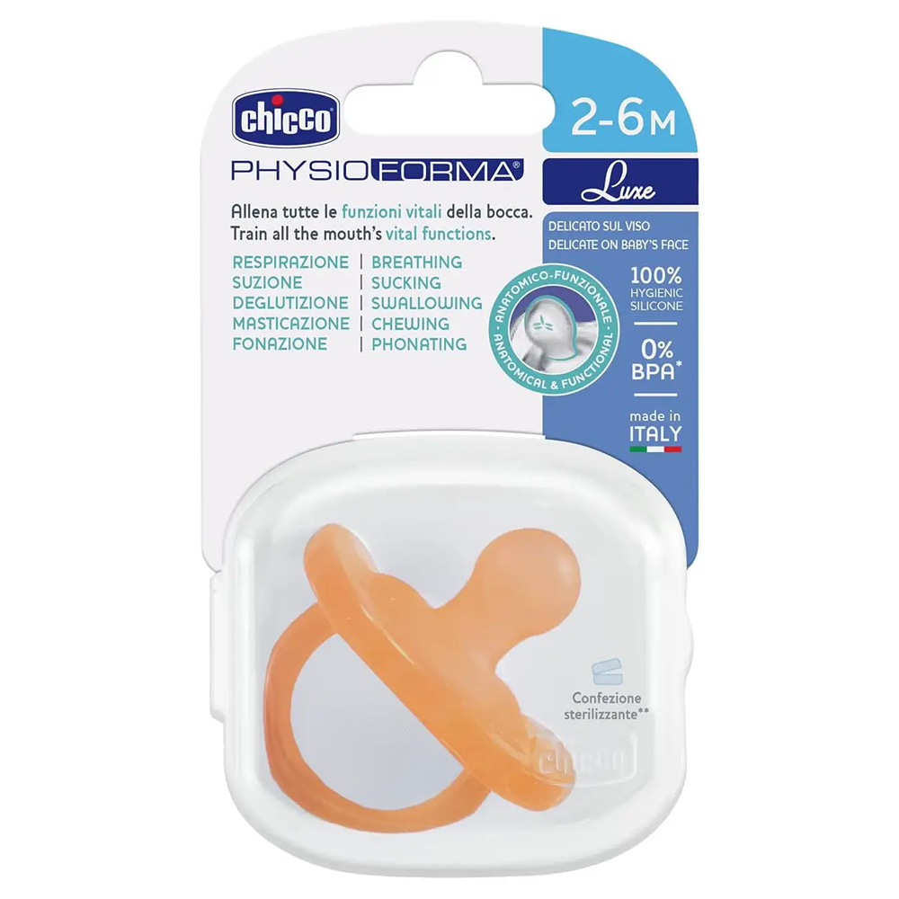 Chicco Gommotto Physioforma Soft Luxe In Silicone Arancione 2-6 Mesi