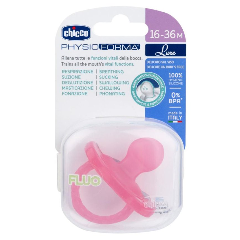 Chicco Gommotto Physioforma Soft Luxe Fluo In Silicone Rosa 16-36 Mesi