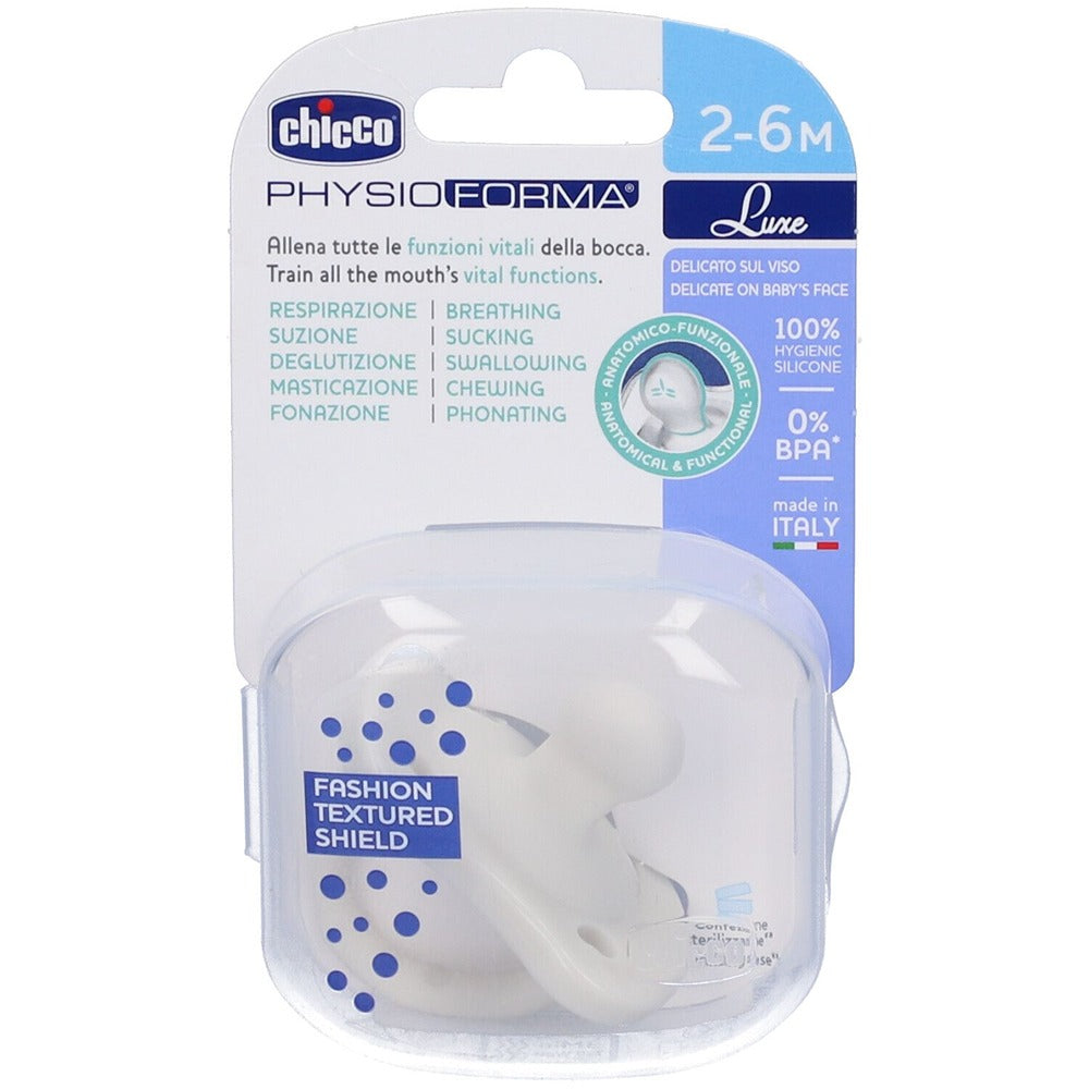 Chicco Gommotto Physioforma Soft Luxe Fluo In Silicone Trasparente 2-6 Mesi