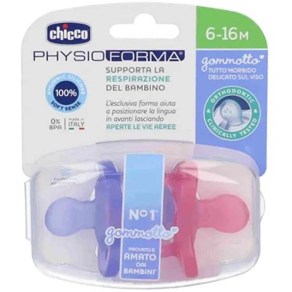 Chicco Gommotto Physioforma Soft In Silicone Rosa 6-16 Mesi 2 Pezzi