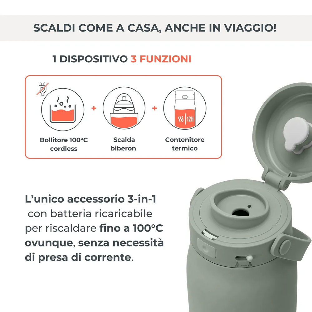 Nuvita Hot'n'Go Bollitore E Scalda Latte Portatile