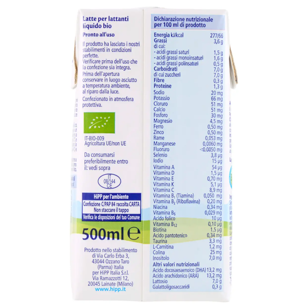 HiPP Bio Combiotic 1 Latte Liquido Per Lattanti 500ml