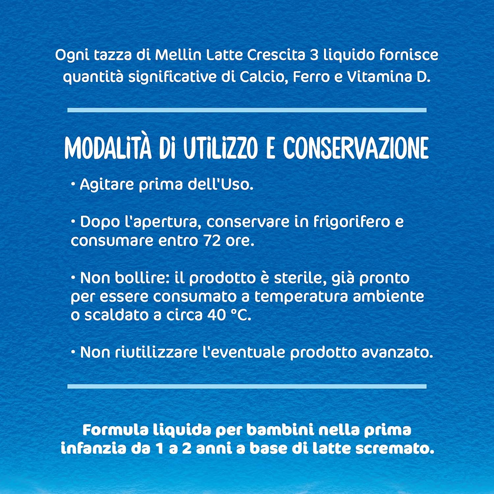 Mellin 3 Latte Liquido Di Crescita 1000 ml