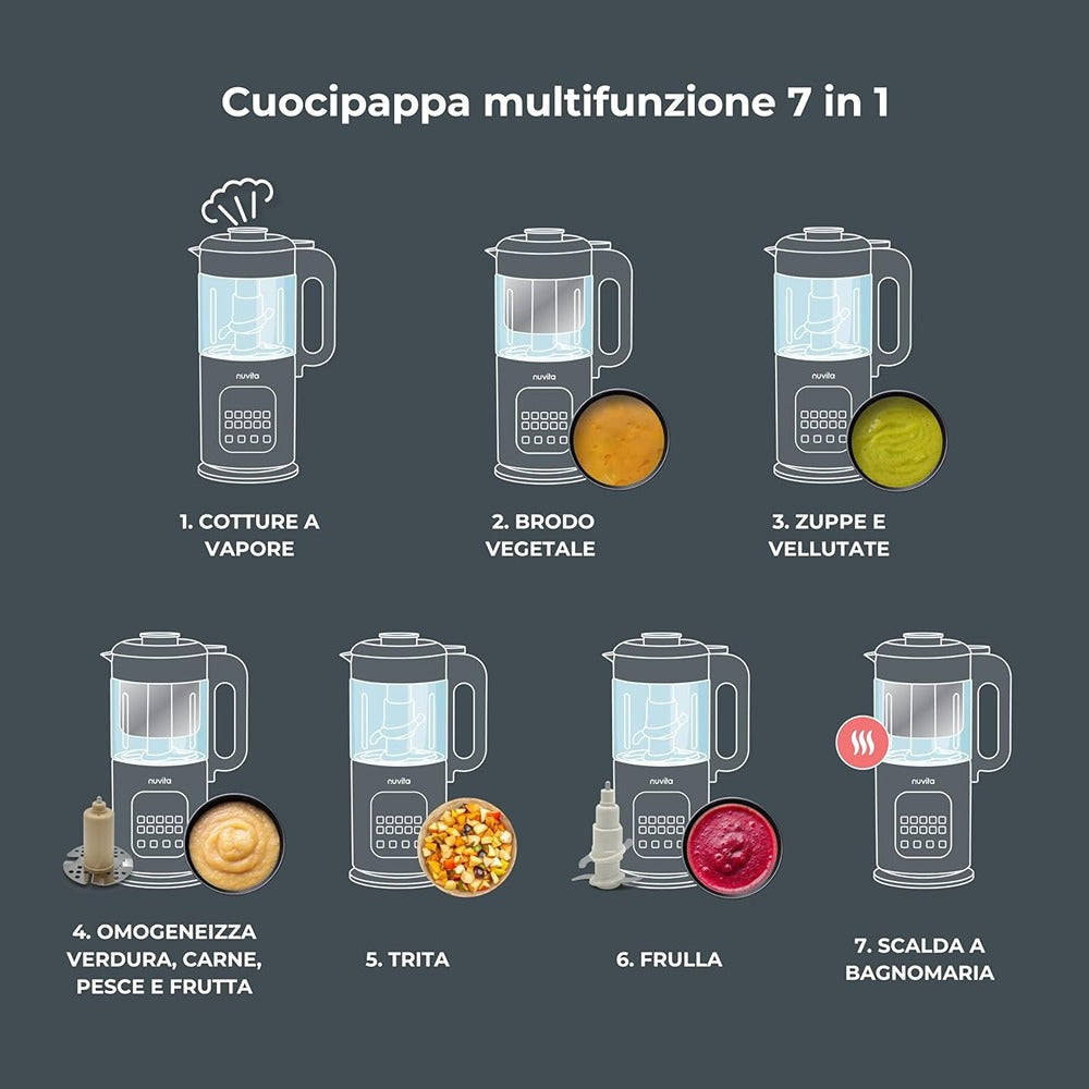 Nuvita Chef Cuocipappa Multifunzione 7 in 1 Magic Pappa