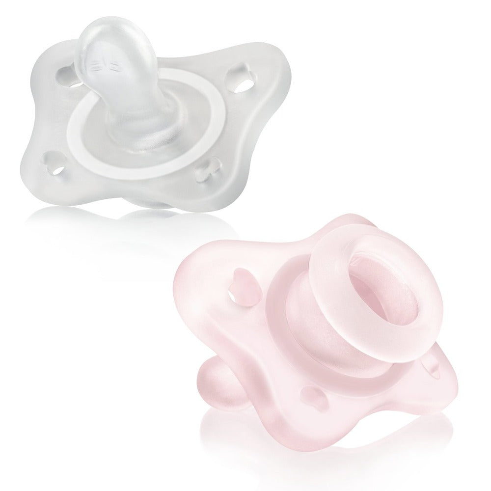 Chicco Gommotto Physioforma Mini Soft In Silicone Rosa 0-2 Mesi 2 Pezzi