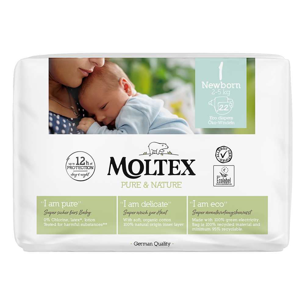 Moltex Pure & Nature Pannolini Eco 1 Newborn 2-5 kg 22 Pezzi