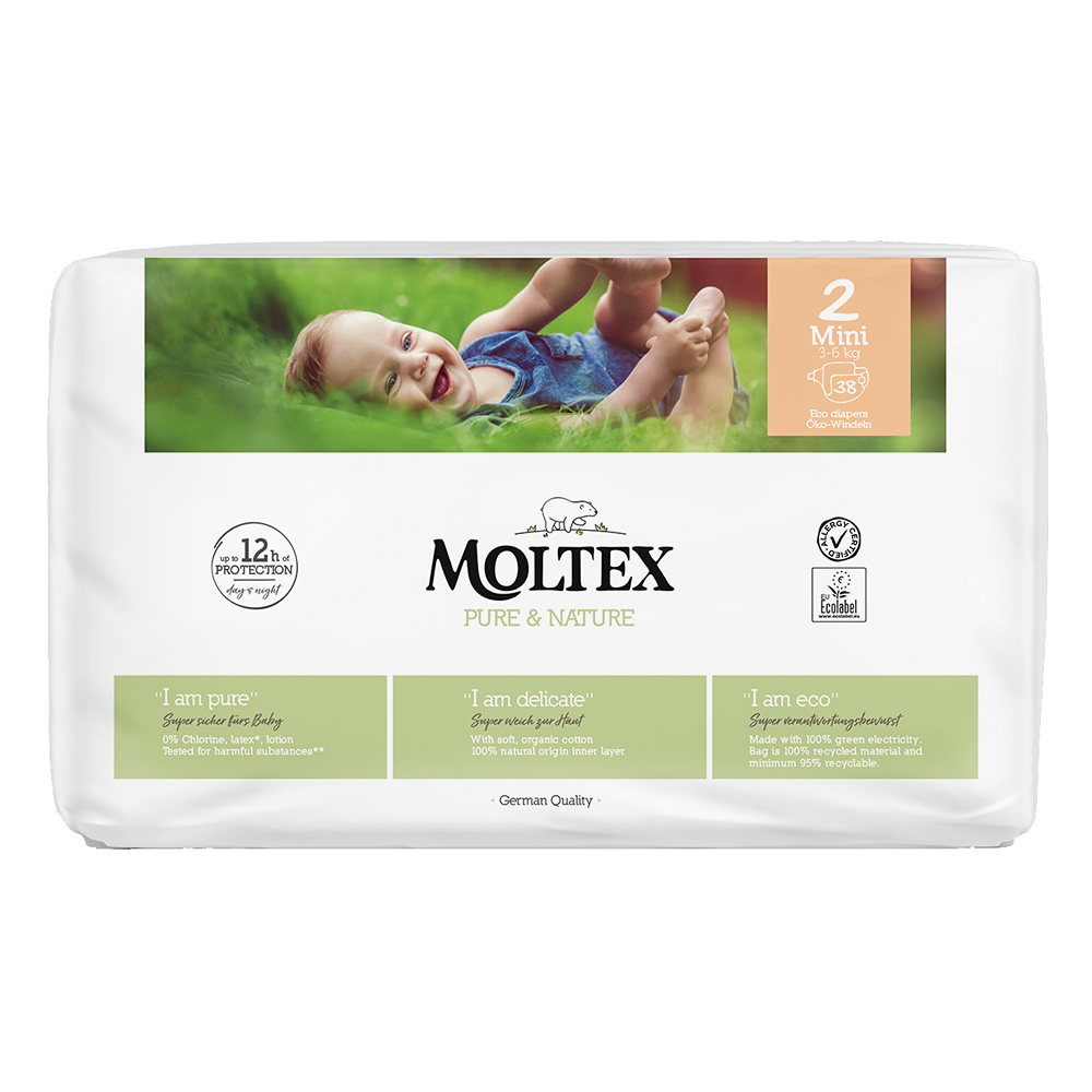 Moltex Pure & Nature Pannolini Eco 2 Mini 3-6 kg 38 Pezzi