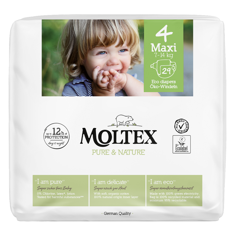 Moltex Pure & Nature Pannolini Eco 4 Maxi 7-14 kg 29 Pezzi