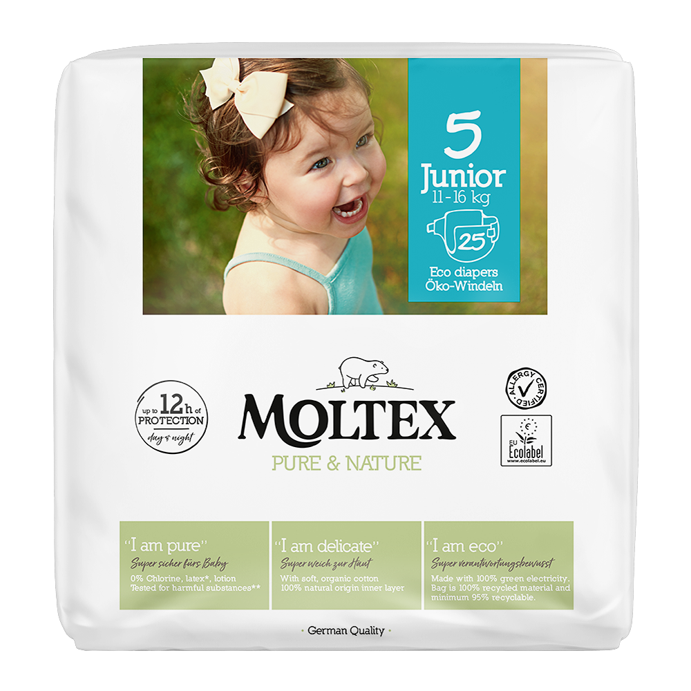 Moltex Pure & Nature Pannolini Eco 5 Junior 11-16 kg 25 Pezzi