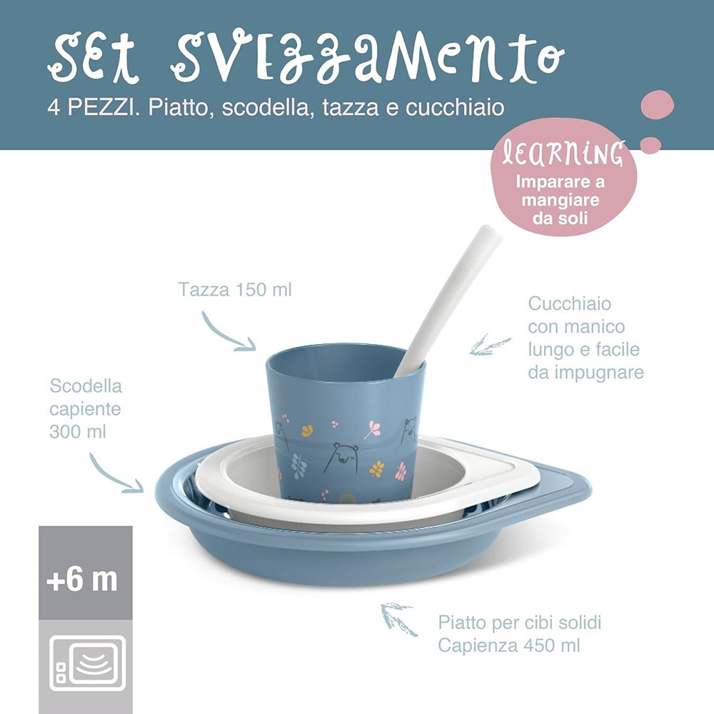 Suavinex My Family Set Svezzamento Azzurro 6+ Mesi