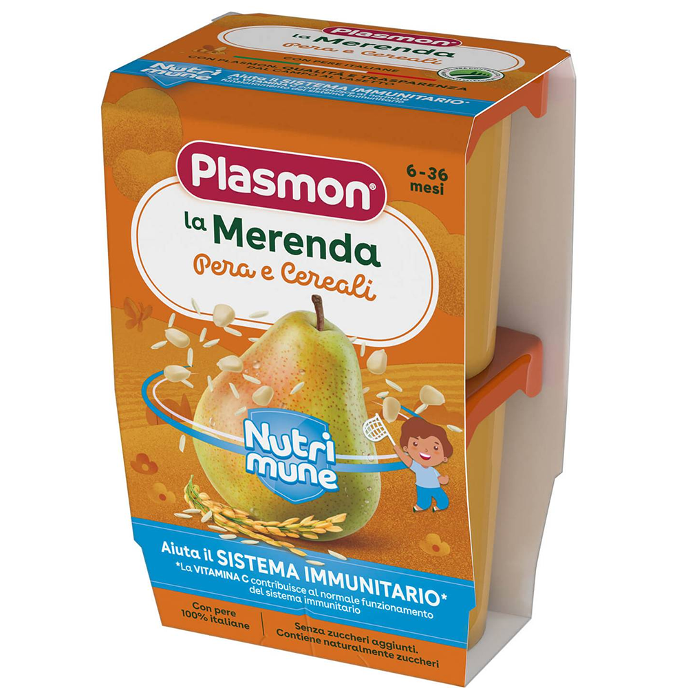 Plasmon La Merenda Nutrimune Pera E Cereali 2x120 gr