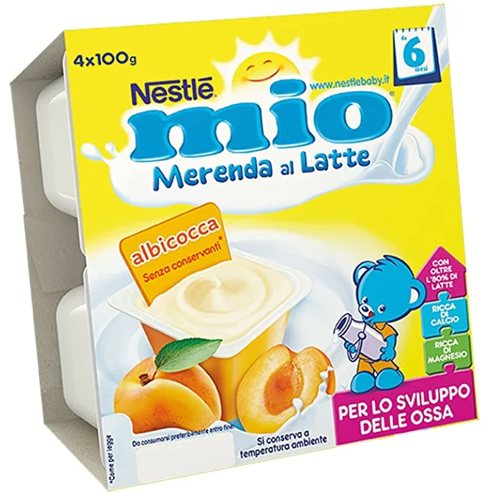 Nestlé Mio Merenda Al Latte Albicocca 4x100 gr