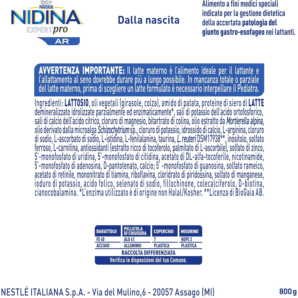 Nestlé Nidina Expert Pro AR 800 gr
