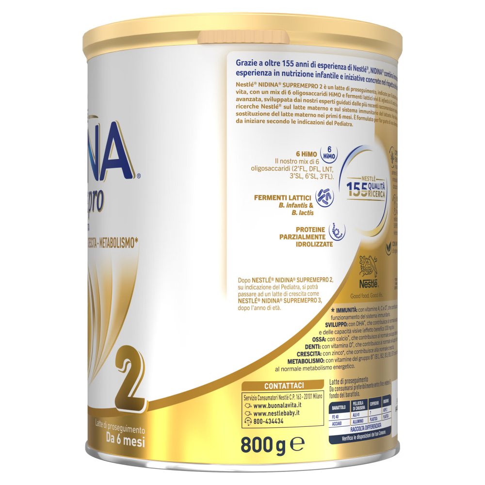 Nestlé Nidina Supreme Pro 2 Latte In Polvere Di Proseguimento 800 gr