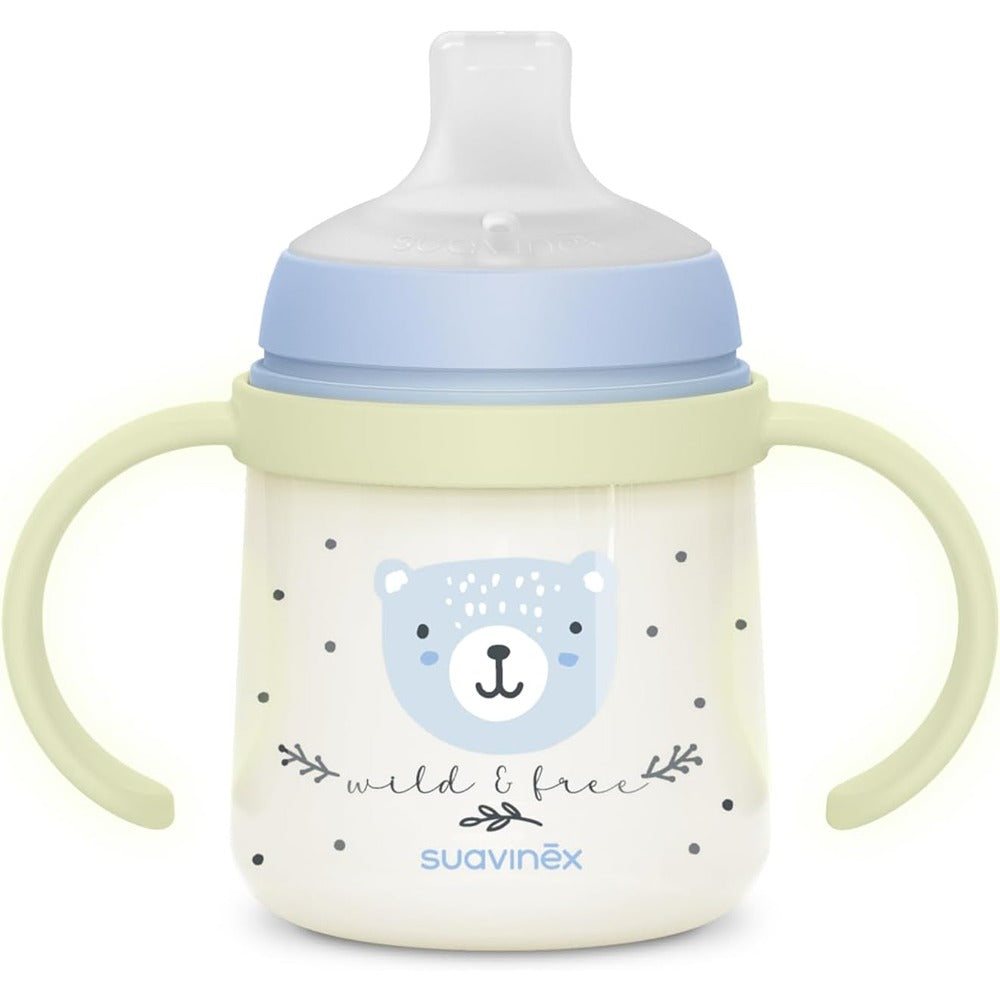 Suavinex Wild & Free Night & SayTazza Apprendimento Con Manici Azzurra 150 ml 6+ Mesi