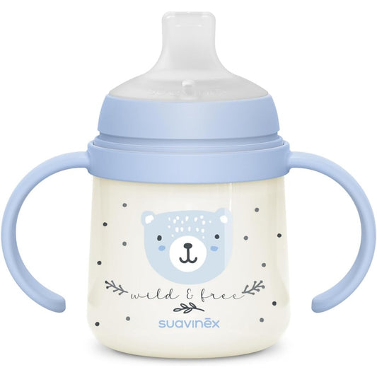 Suavinex Wild & Free Night & SayTazza Apprendimento Con Manici Azzurra 150 ml 6+ Mesi