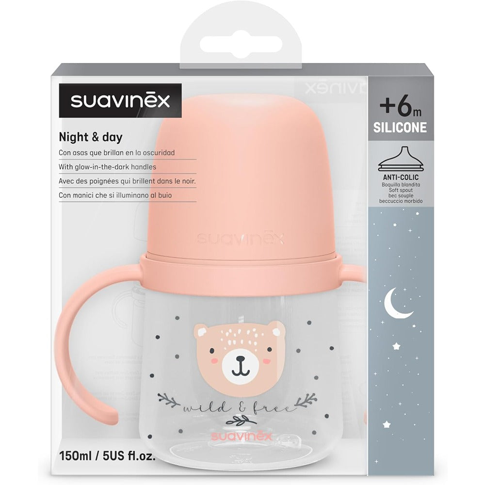 Suavinex Wild & Free Night & SayTazza Apprendimento Con Manici Rosa 150 ml 6+ Mesi