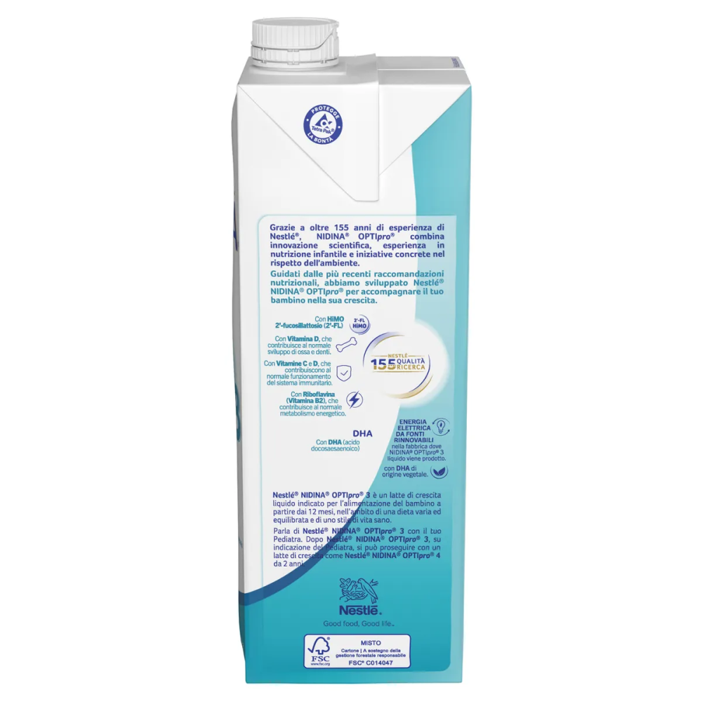 Nestlé Nidina Optipro 3 Latte Liquido Di Crescita 6x1000 ml