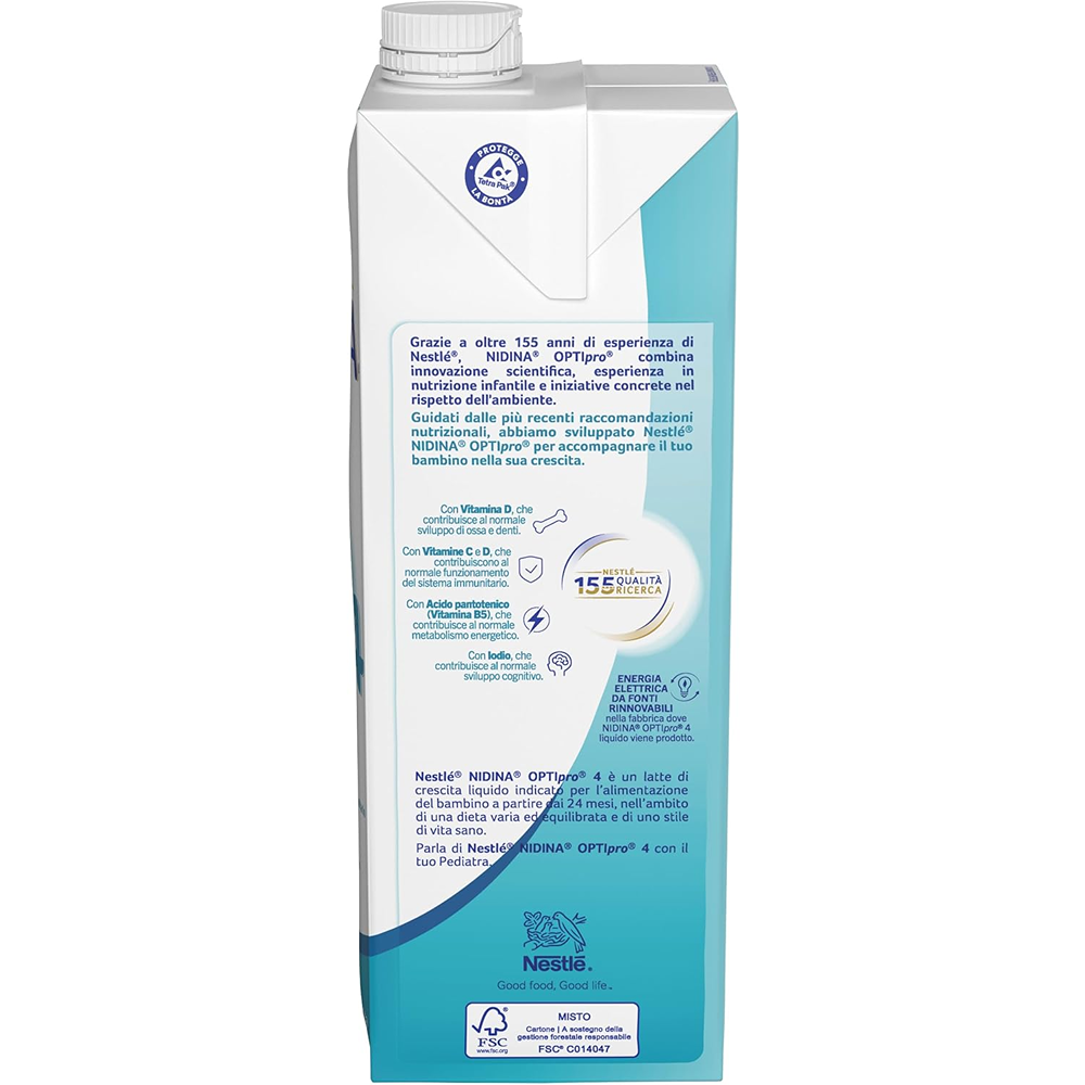Nestlé Nidina Optipro 4 Latte Liquido Di Crescita 6x1000 ml