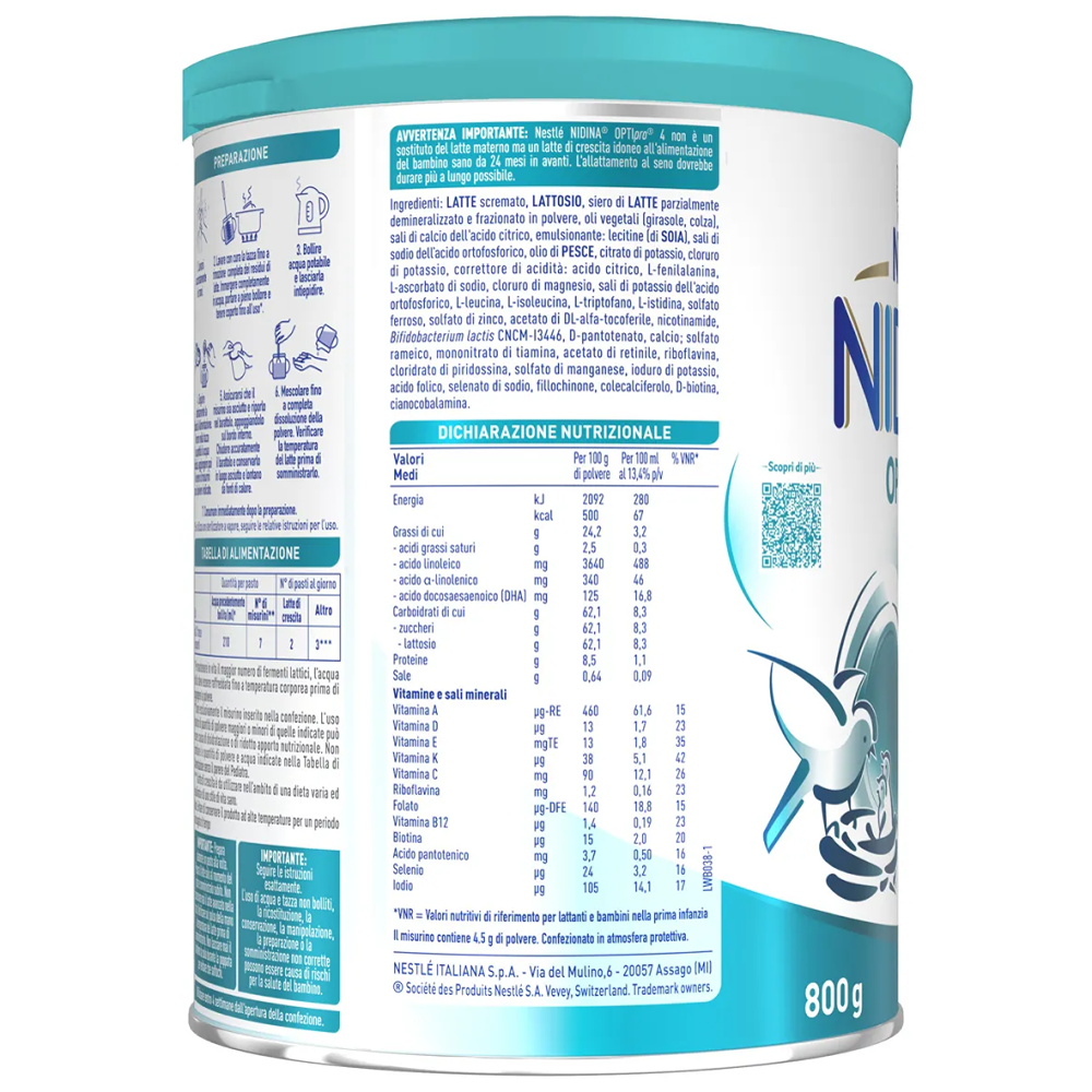 Nestlé Nidina Optipro 4 Latte In Polvere Di Crescita 800 gr