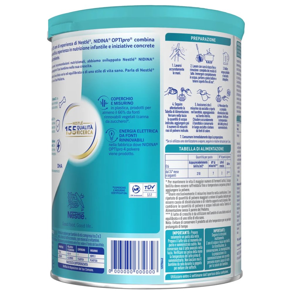 Nestlé Nidina Optipro 4 Latte In Polvere Di Crescita 800 gr