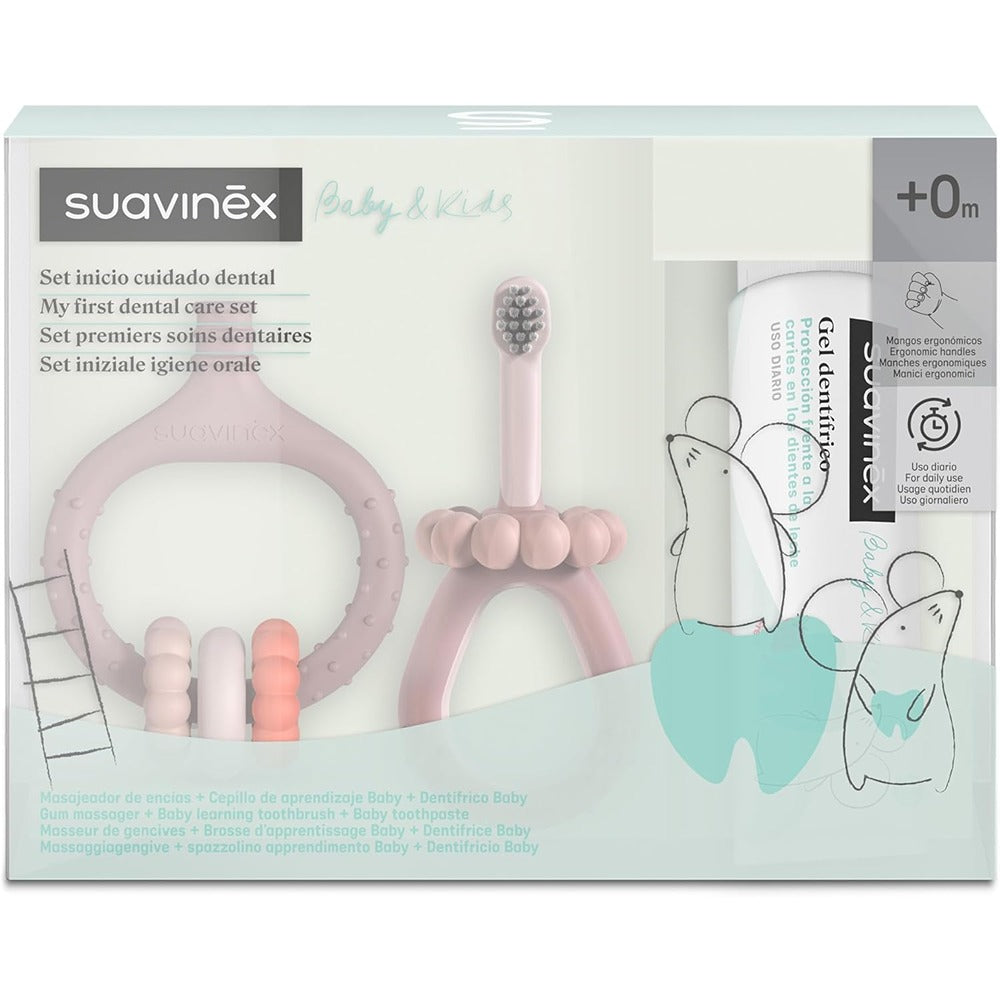 Suavinex Oralcare Il Mio Primo Set Di Igiene Orale  Rosa Cipria 0+ mesi