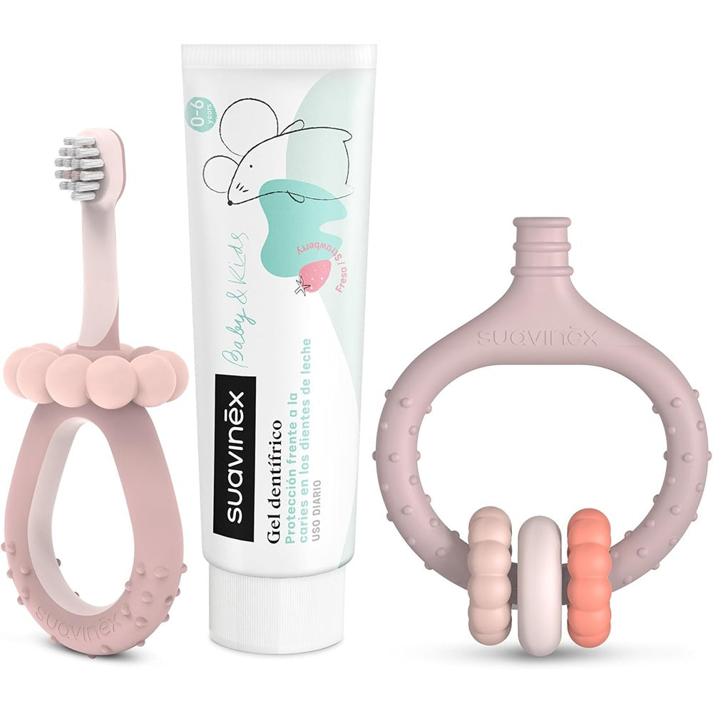 Suavinex Oralcare Il Mio Primo Set Di Igiene Orale  Rosa Cipria 0+ mesi
