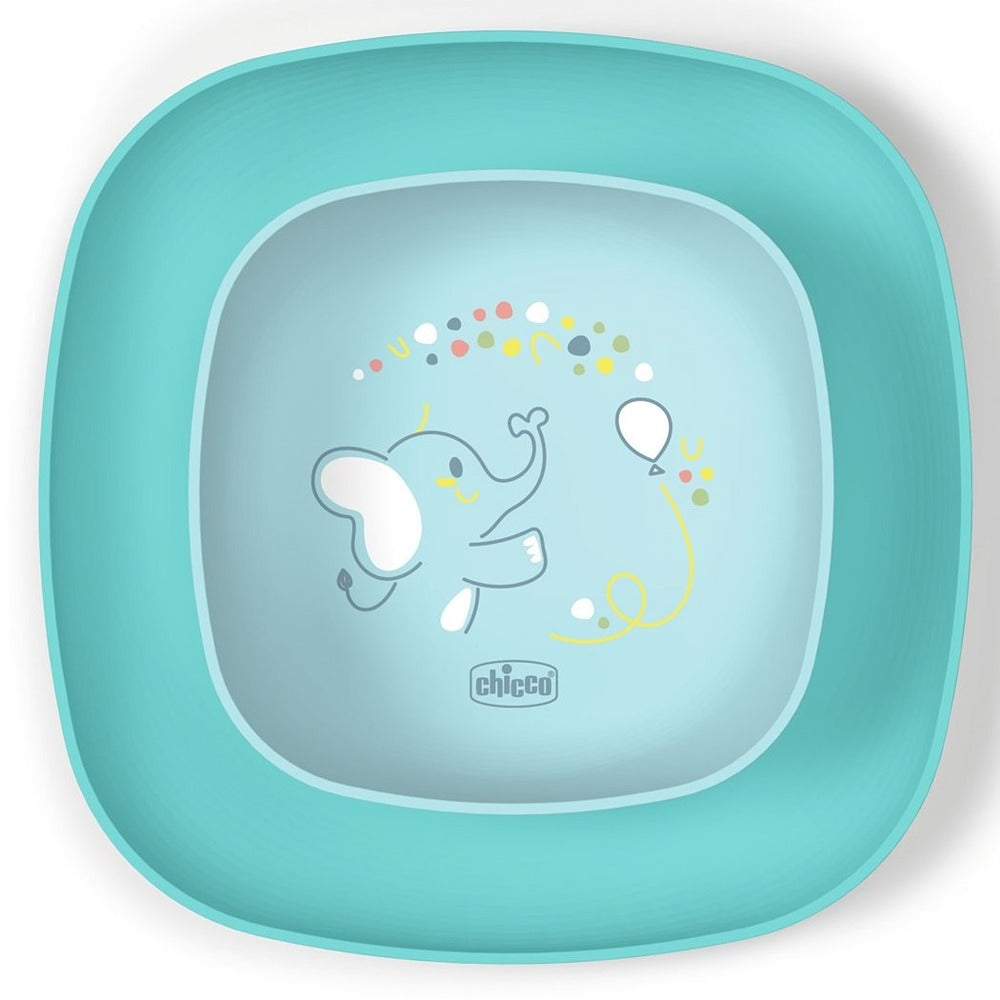 Chicco Set Piatto Piano E Ciotola Azzurro 12+ Mesi